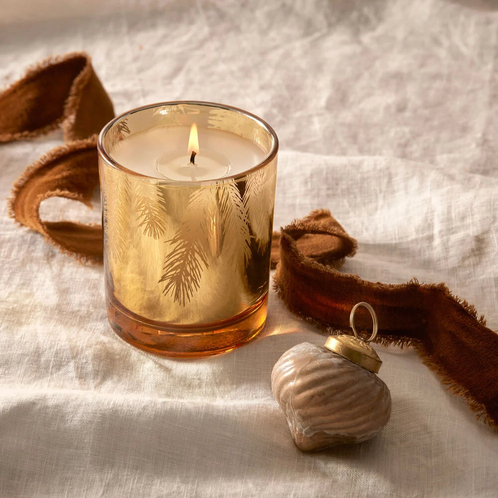 6.5 Gilded Gold Poured Candle in frasier fir by Thymes