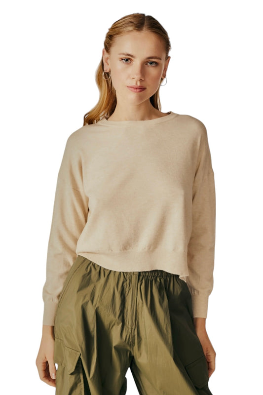 Polly Sweater in ecru melange by Deluc
