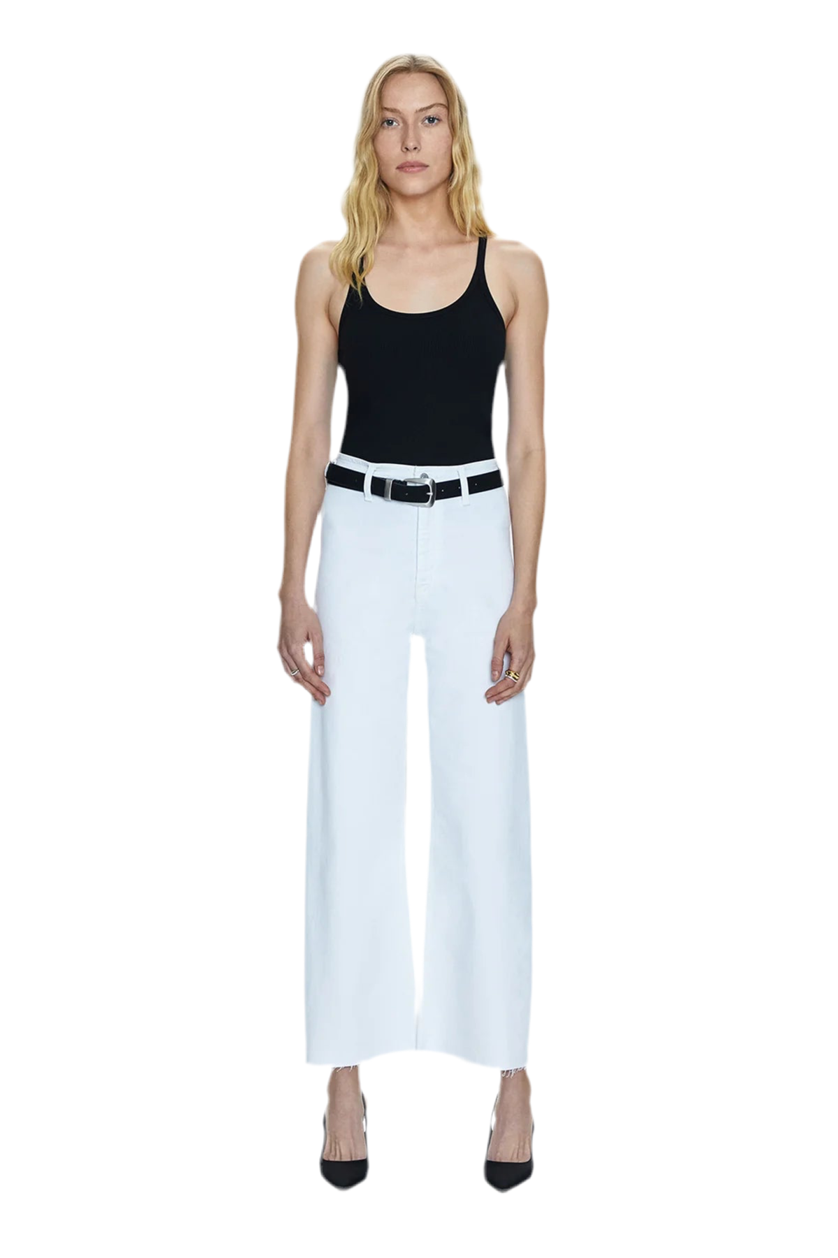 Penny High Rise Wide Leg Crop in blizzard by Pistola