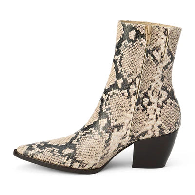 Caty Bootie in neutral snake by Matisse