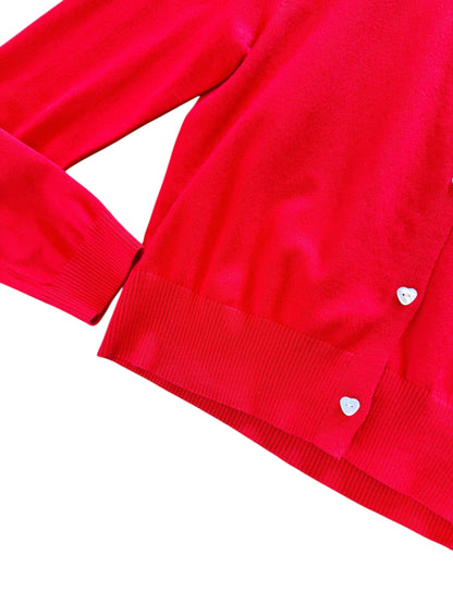 Button Up Cardigan in red by Molly Bracken