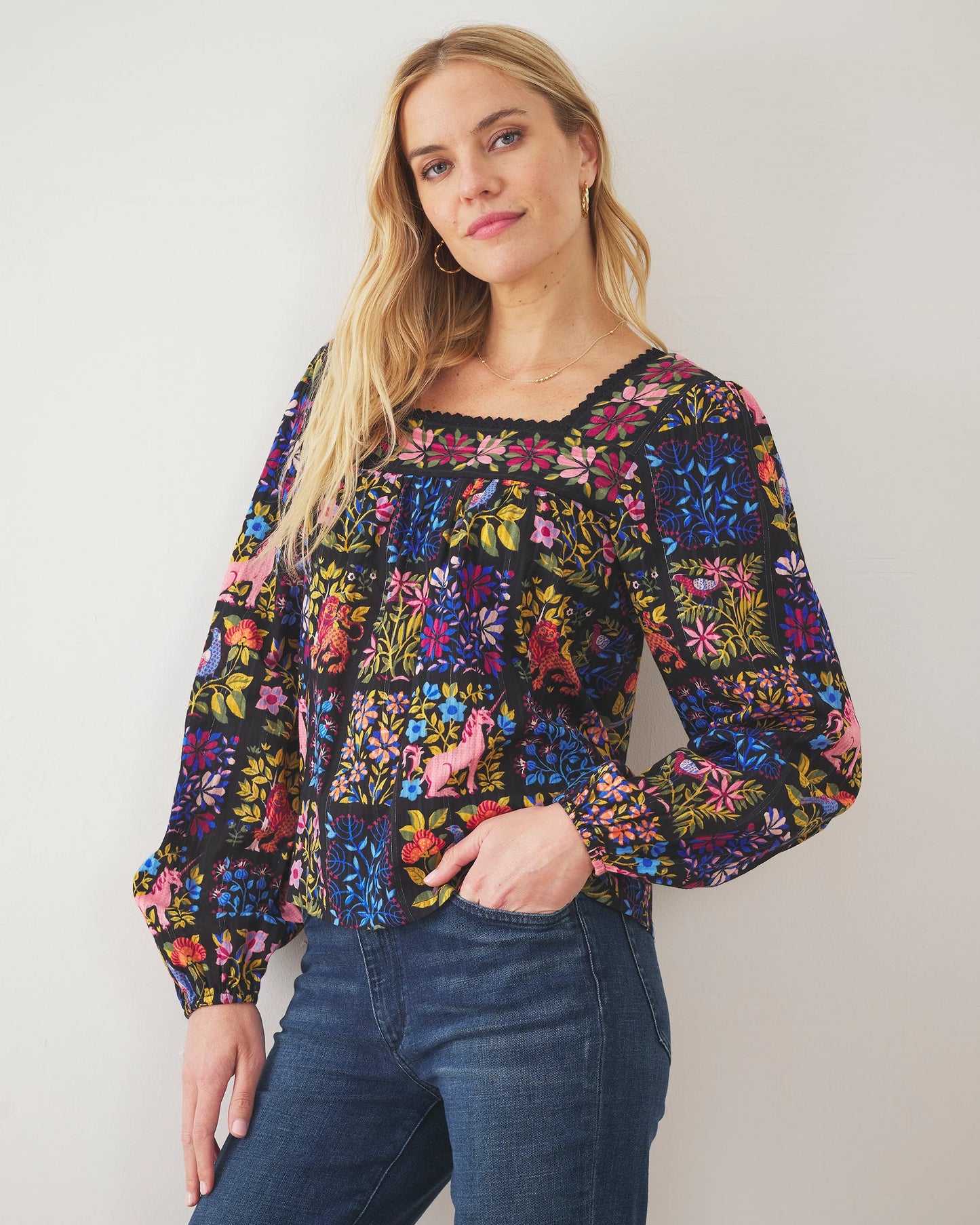 Opening Day Blouse in Stained Glass by Printfresh