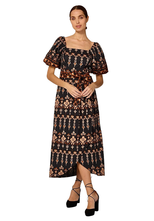 Lucia Midi Dress in la vie print by Cleobella