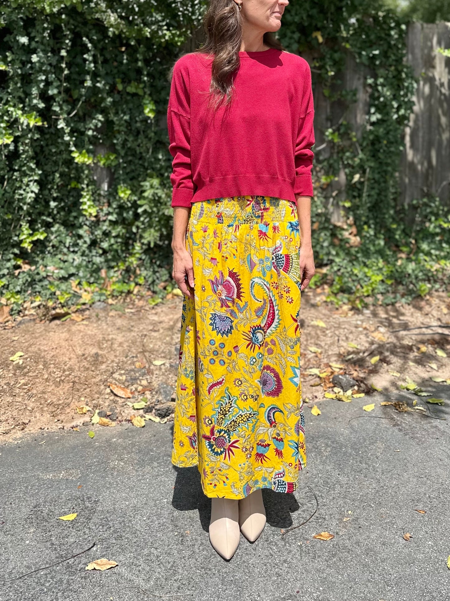 TRUNK SHOW- Paris Maxi Skirt in golden garden by Fitzroy & Willa