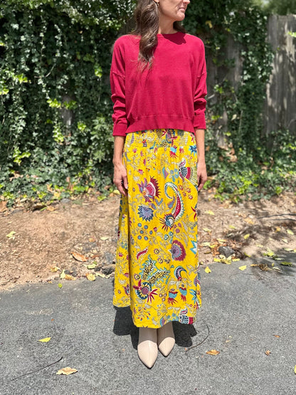 TRUNK SHOW- Paris Maxi Skirt in golden garden by Fitzroy & Willa