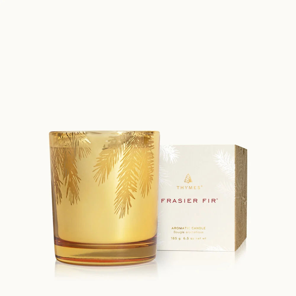 6.5 Gilded Gold Poured Candle in frasier fir by Thymes