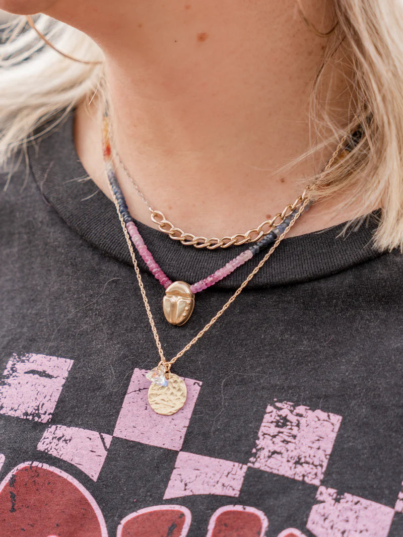 Mini Medallion Necklace in gold by Kenda Kist