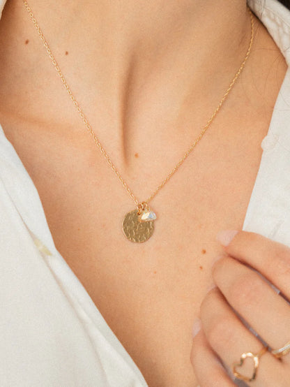 Mini Medallion Necklace in gold by Kenda Kist