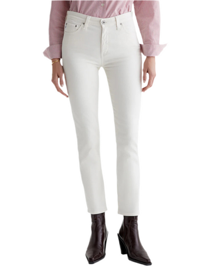 Mari High Rise Slim Straight in powder by AG