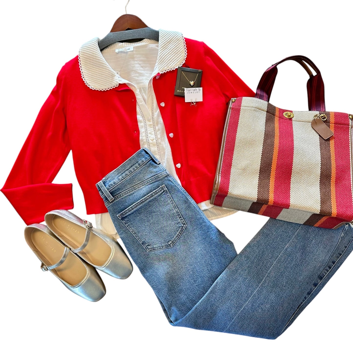 Button Up Cardigan in red by Molly Bracken