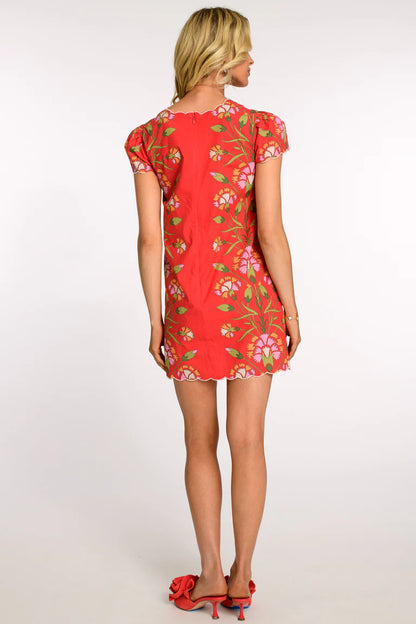 Louisa Printed Dress in indian flower poppy by Elizabeth James