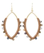 Trimmed Crystal Marquise Earrings in brown