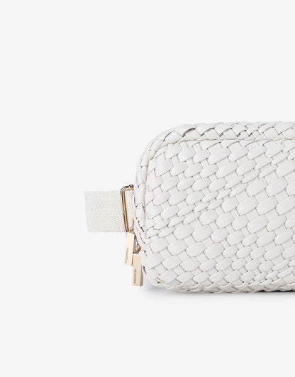 Everleigh Woven Belt Bag in off white by Remi/Reid