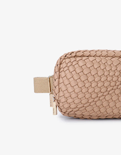 Everleigh Woven Belt Bag in taupe by Remi/Reid