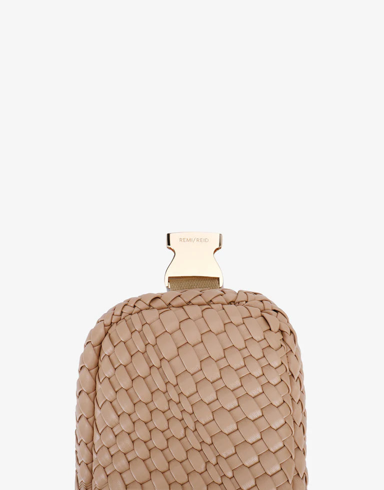 Everleigh Woven Belt Bag in taupe by Remi/Reid