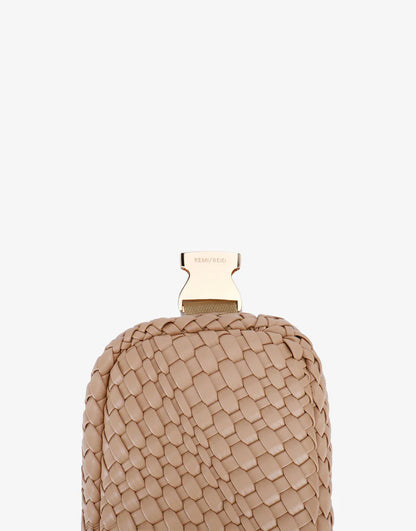 Everleigh Woven Belt Bag in taupe by Remi/Reid