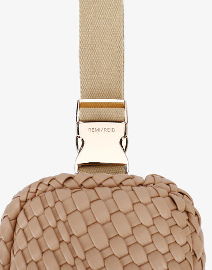 Everleigh Woven Belt Bag in taupe by Remi/Reid