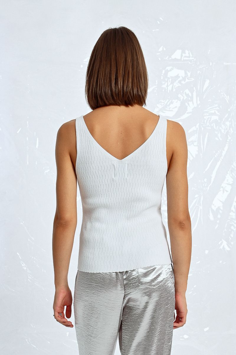 Knit Tank Top in white by Molly Bracken