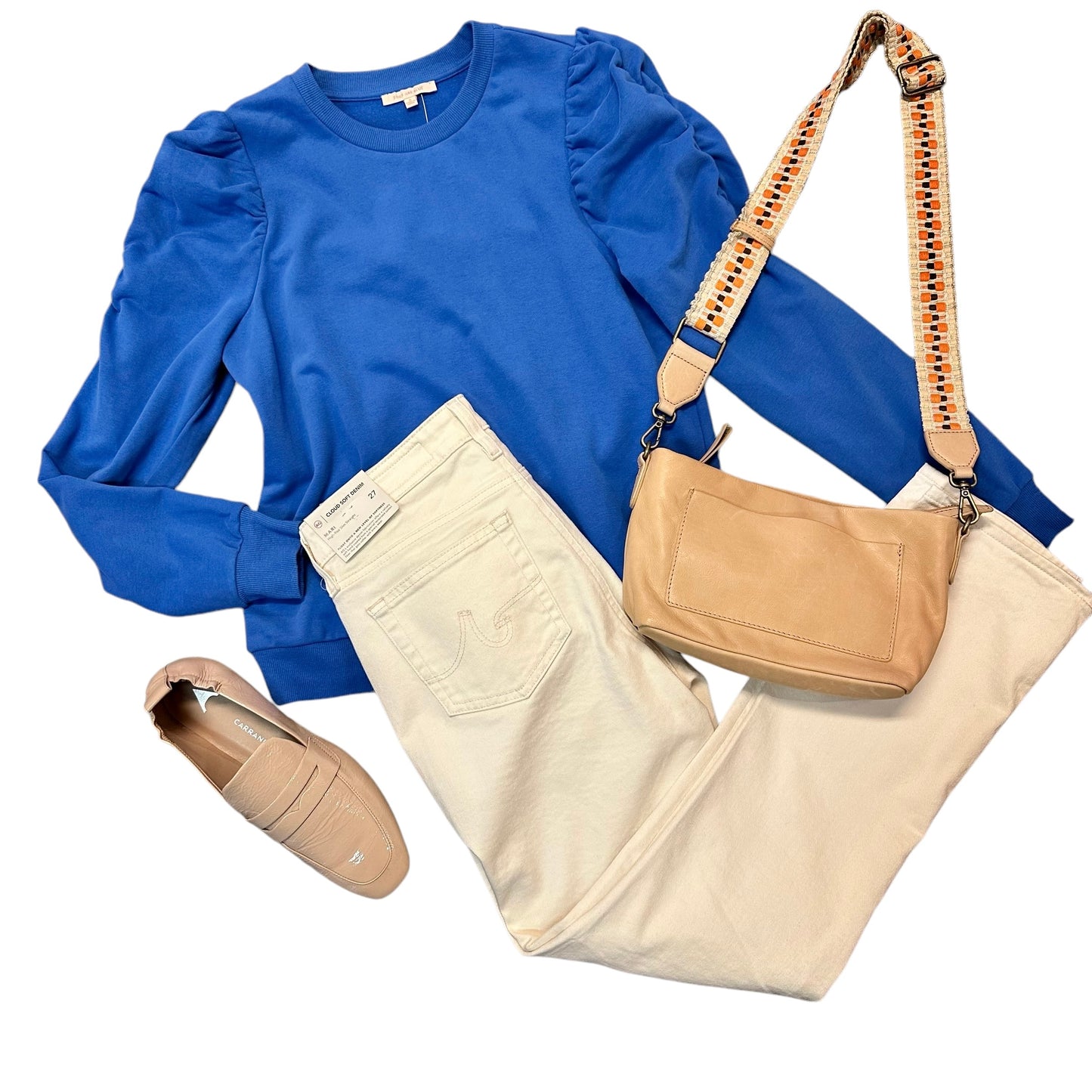 Rouched Sleeve Knit Top in cobalt by Skies are Blue