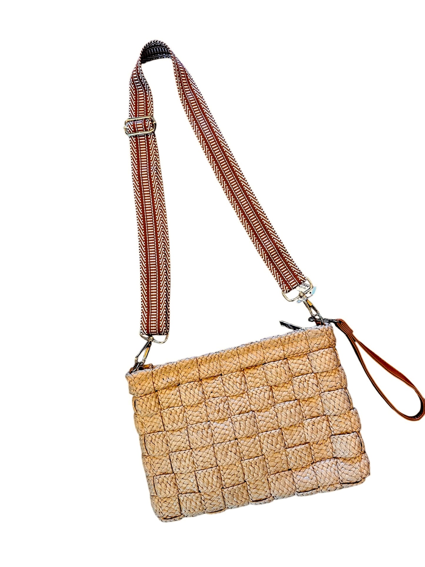 Adjustable Printed Strap in Caramel