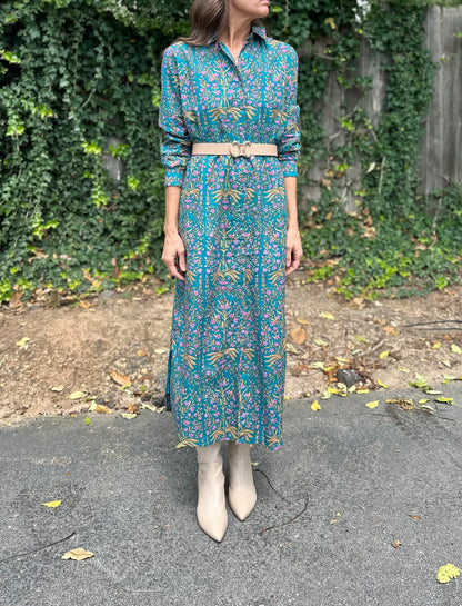 Russell Shirt Dress in lotus teal by Fitzroy & Willa