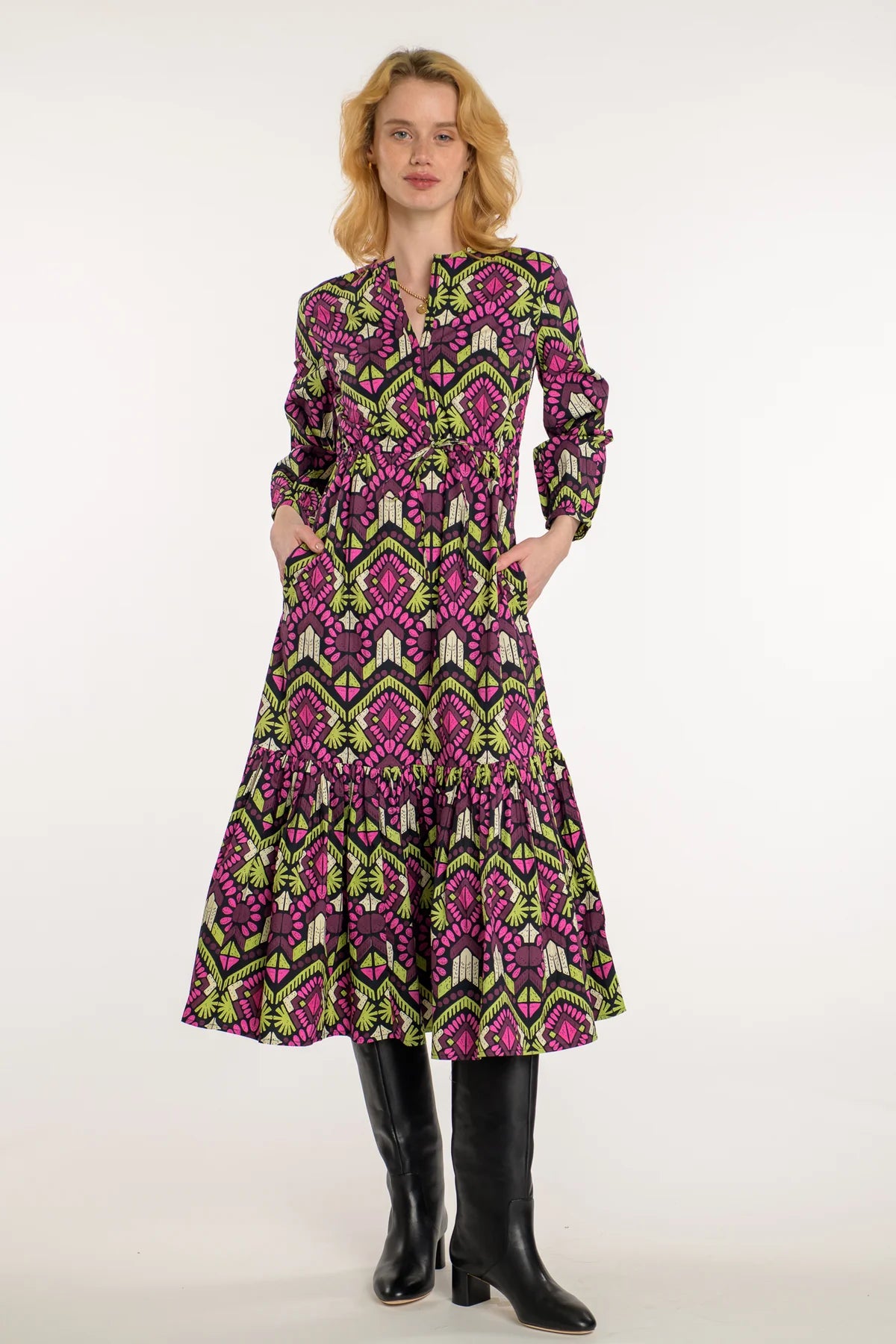 Lydia Dress in Aztec by Elizabeth James