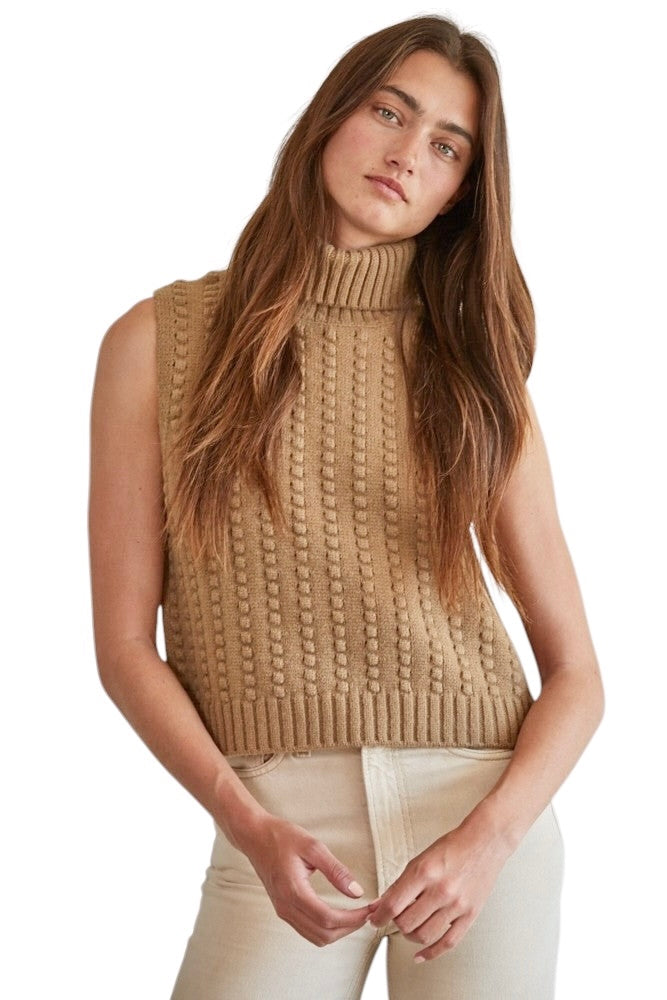 Mandi Sweater Vest in camel by By Together