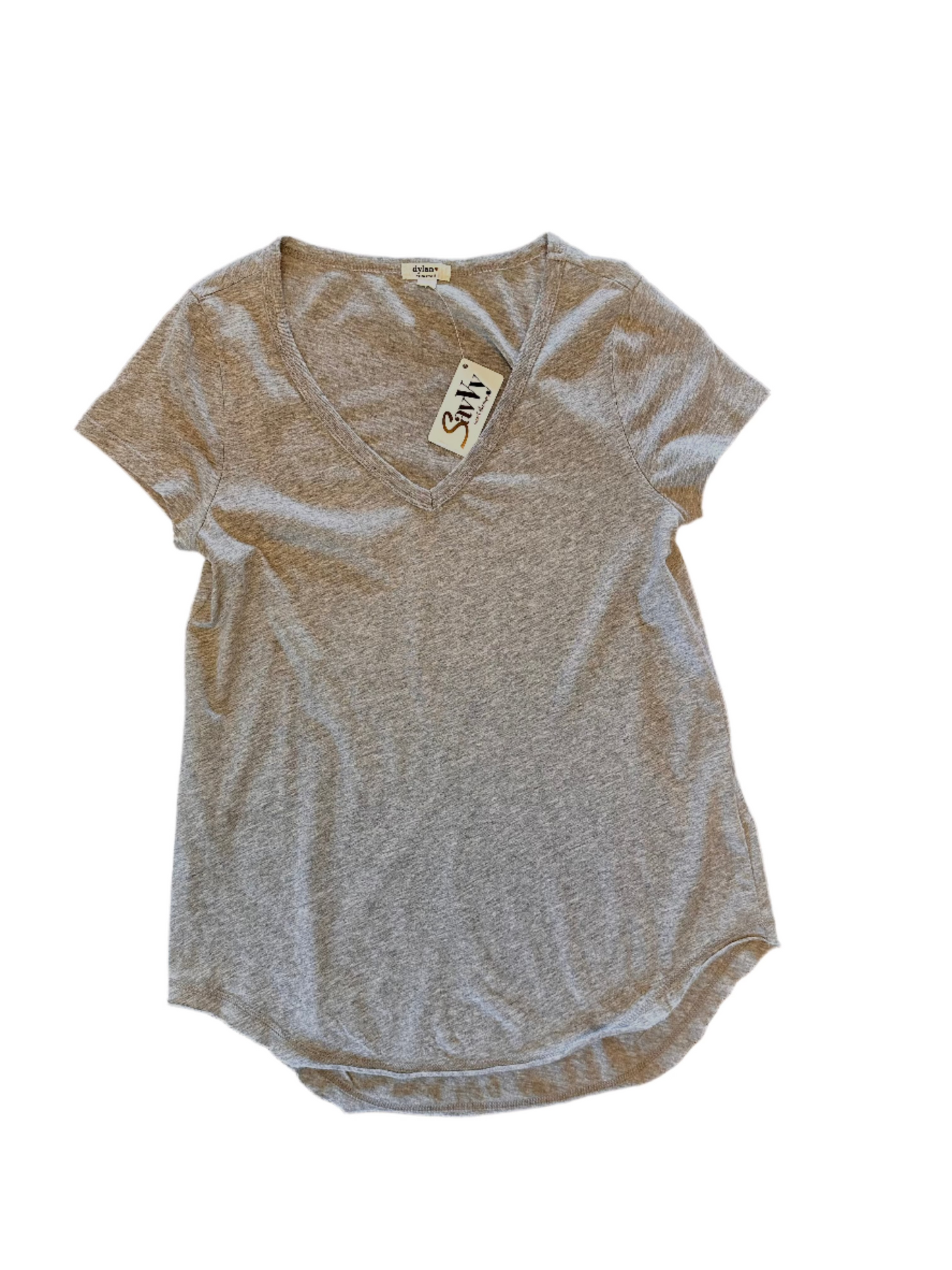 Short Sleeve V-Neck Shirttail Tee in heather by Dylan