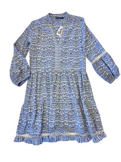 Alison Long Sleeve Dress in white/blue by La Plage