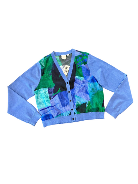 Mix Media Water Color Cardigan in blue by Zero Degrees Celsius