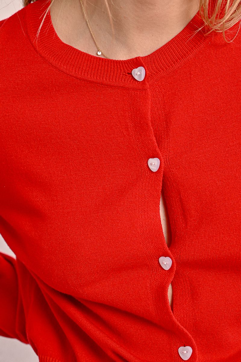 Button Up Cardigan in red by Molly Bracken