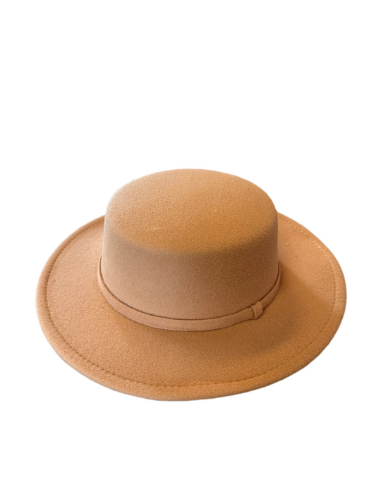 Plain Felt Band Hat in camel