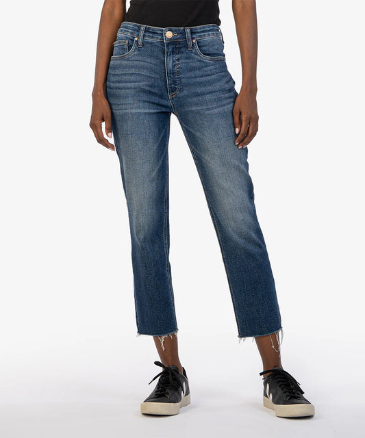 Rachael High Rise Mom Jean with Raw Hem in explore by KUT