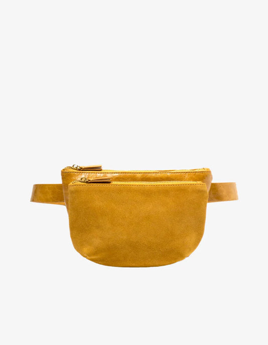 Leo Large Waxed Convertible Sling & Belt Bag in marigold by Remi/Reid