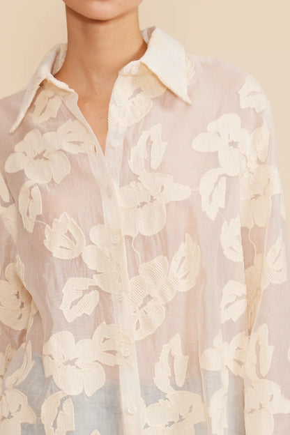 Deena Button Down in Ivory by Lucy Paris