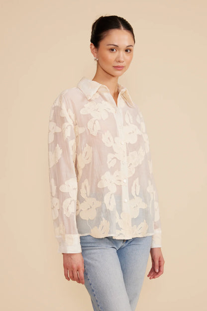 Deena Button Down in Ivory by Lucy Paris