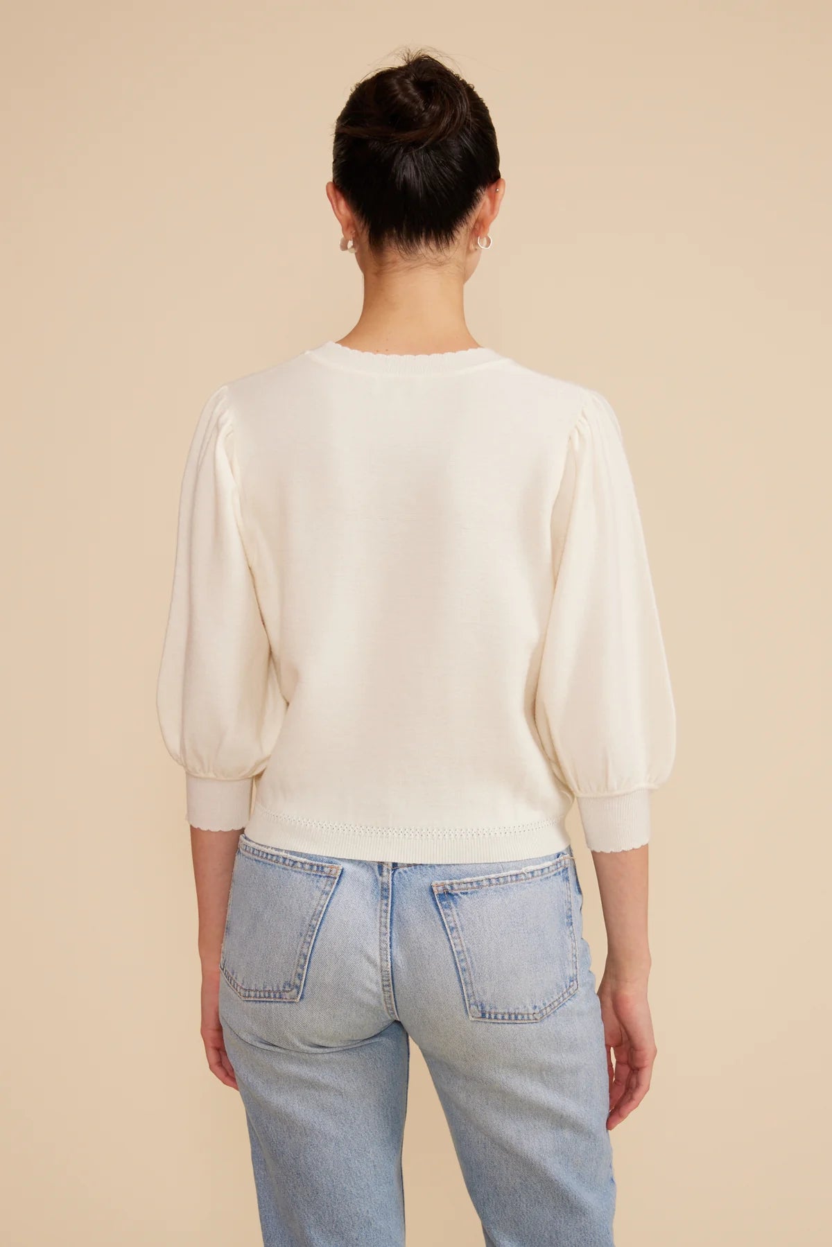 Britt Knit 3/4 Slv Top in Ivory by Lucy Paris