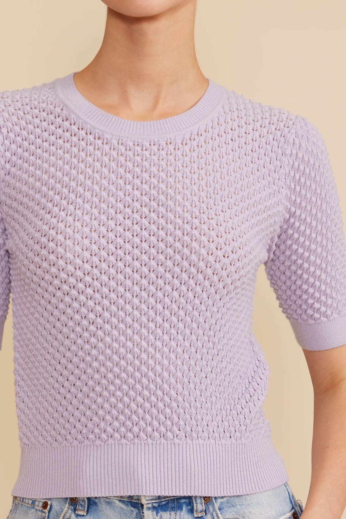 Elise Knit Top in Lavender by Lucy Paris