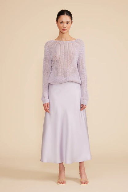 Fitz Midi Skirt in Lavender by Lucy Paris