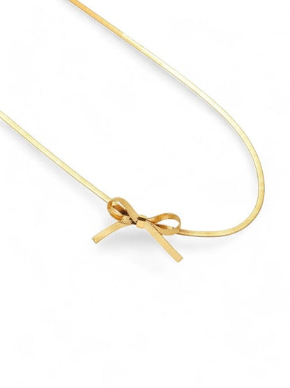 Cravat Bow Choker Necklace in gold by Farrah B