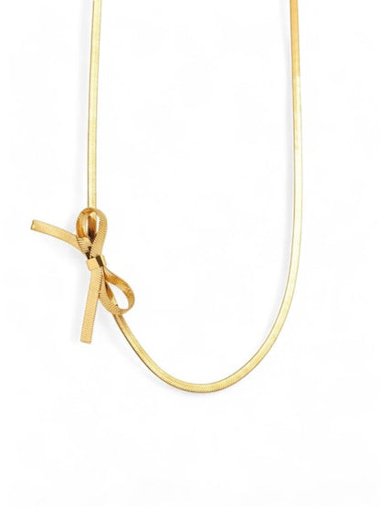 Cravat Bow Choker Necklace in gold by Farrah B