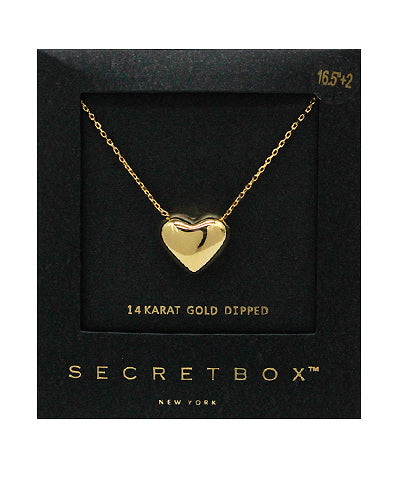 3-D Heart Necklace in gold