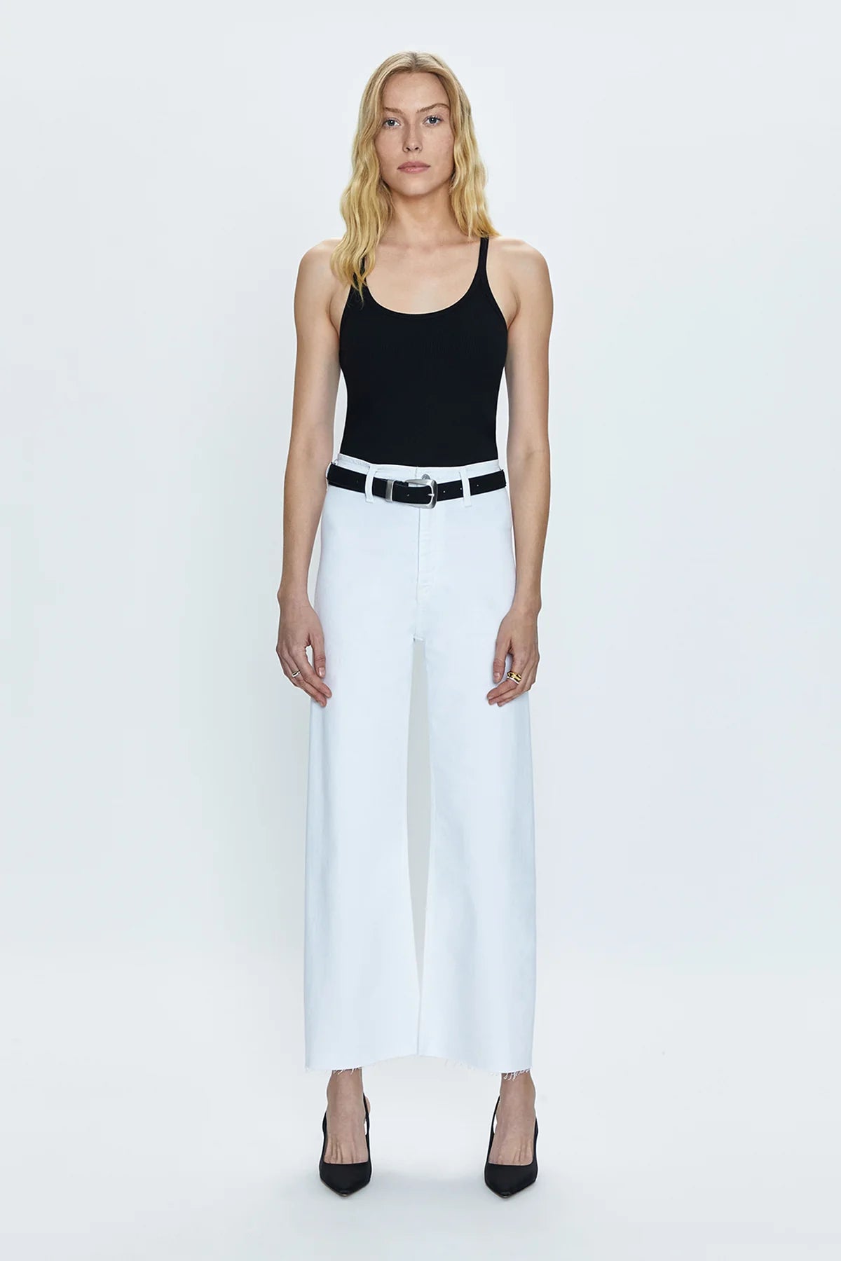 Penny High Rise Wide Leg Crop in blizzard by Pistola