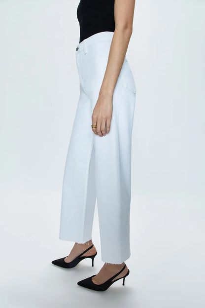 Penny High Rise Wide Leg Crop in blizzard by Pistola