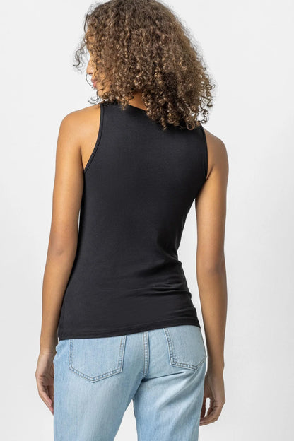 Scoop Layering Tank in black by Lilla P