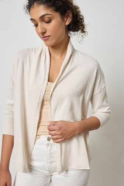 Easy Open Cardigan in barley by Lilla P