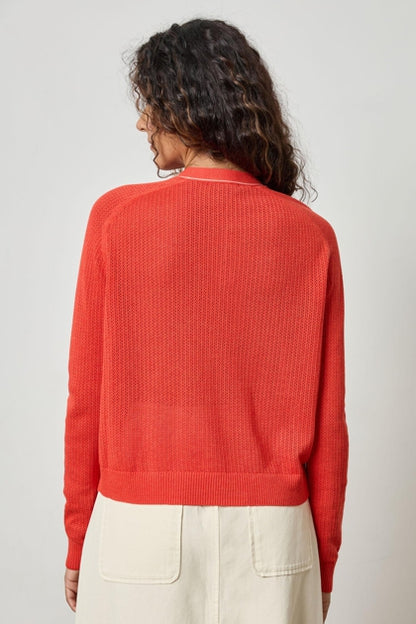 Saddle Sleeve V-Neck Cardigan in begonia by Lilla P