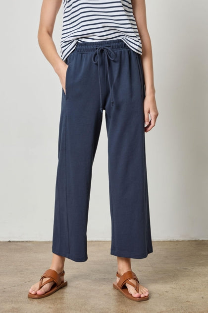 Seamed Wide Leg Pant in dark navy by Lilla P