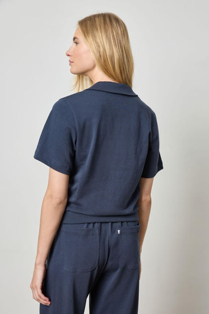 Polo Popover Top in dark navy by Lilla P