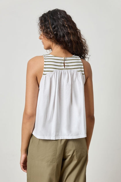 Mixed Media Tank in kelp stripe by Lilla P